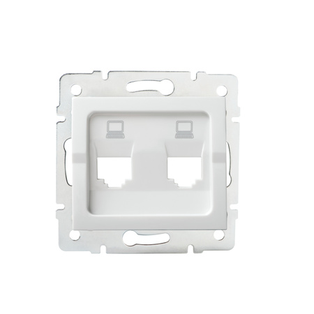Adaptér internetové zásuvky RJ45 čtvercový bílý LOGI Kanlux