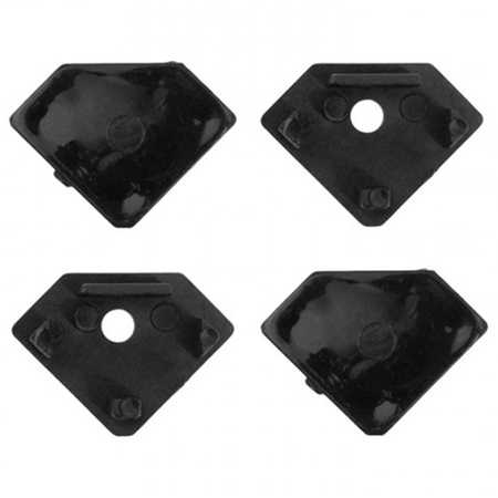 Hliníkový rohový LED profil pro povrchovou montáž černý 2m se stínítkem z mléčného skla pro LED pásky + krytky Ecolight řady R