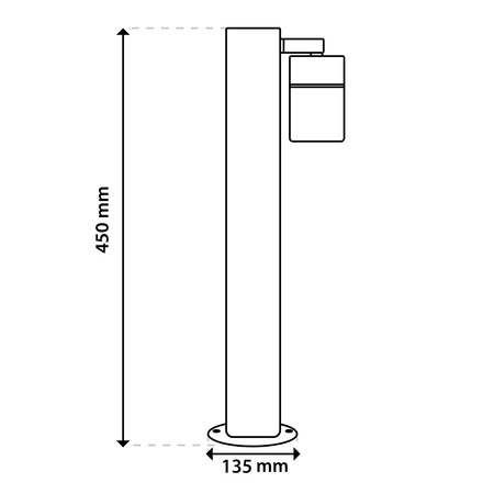 Venkovní zahradní lampa GU10, sloupek stojací reflektor 45cm LUMILED