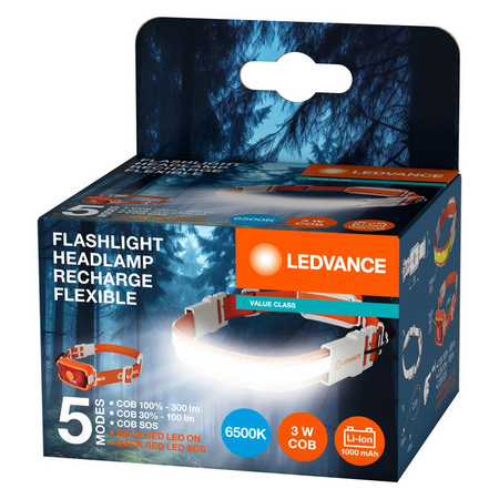 VALUE CLASS COB 3W 300lm 4000K USB-C LEDVANCE dobíjecí LED svítilna s flexibilní hlavou