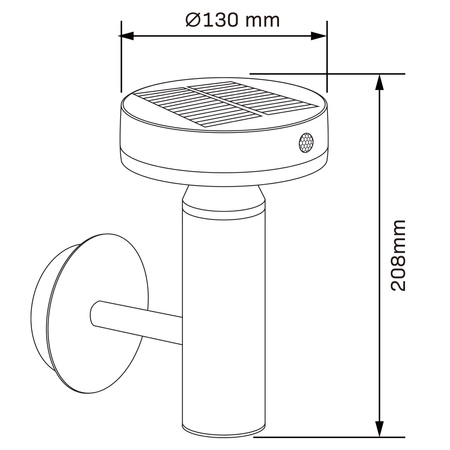 Solární nástěnné svítidlo LED Nástěnný hliníkový PIR senzor 4000K USB-C IP44 Black