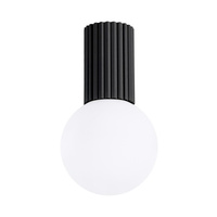 Stropní svítidlo pro povrchovou montáž do koupelny G9 Round Black Modern Matte IP44 Halo Sollux