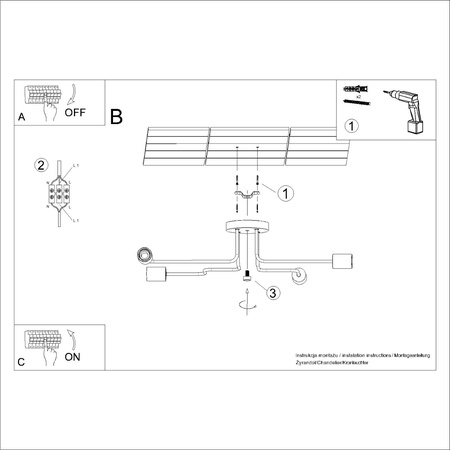 Stropní lustr 4x E27 Přírodní dřevo Bílý Timbo Peach Puff SL.1665 Sollux