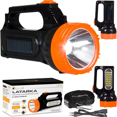 Svítilna Dobíjecí svítilna Workshop Solární LED 1.5W 150LM přední / 2.1W 500LM boční LB0169 LIBOX