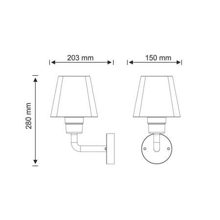 Nástěnné svítidlo venkovní zahradní nástěnné svítidlo GIZA E27 GOLDLUX (Polux)