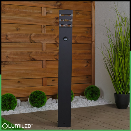 Venkovní zahradní lampa E27, LED snímač pohybu sloupek 80cm TAXUS 2 LUMILED