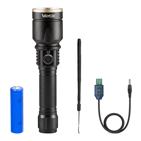 XP-E LED taktická svítilna 800 LM USB ZOOM ruční dobíjecí svítilna VA0027 VAYOX