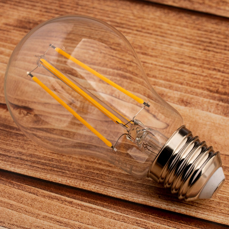 6x Žárovka LED E27, A60 8W = 75W 1055lm 4000K Neutrální bílá 360° Filament LUMILED