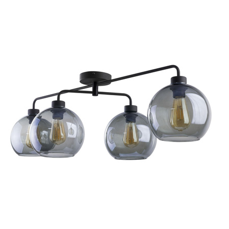 BARI GRAPHITE Skleněné stropní svítidlo Black Graphite Modern 4xE27 2835 TK Lighting