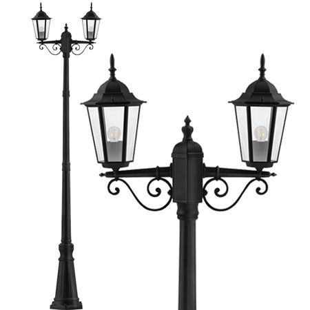 Zahradní stojací lampa LED tyč 238cm E27 Venkovní dekorativní lucerna