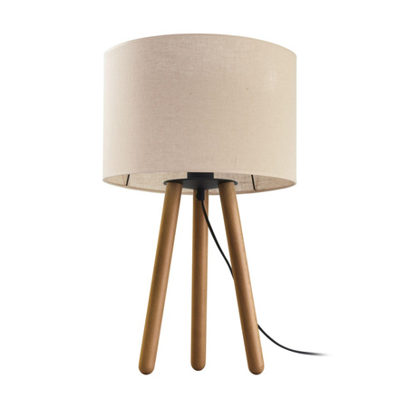 TOKYO LINEN Stolní noční lampa béžová a dřevěná buková skandinávská E27 5291 TK Lighting