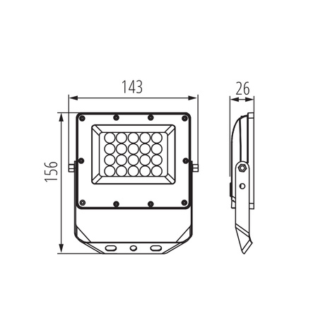 LED reflektor 20W 2160lm CCT 90° IP65 šedý ACETE Kanlux