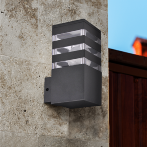 Zahradní nástěnné svítidlo rovné LED fasádní svítidlo E27 TEKSAS grafit GOLDLUX (Polux)