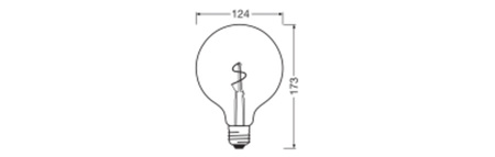 LED žárovka G125 Vintage E27 1,8W 30lm 2200K teplá bílá 320° Amber Filament Vintage 1906 Osram