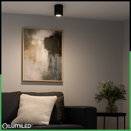 Povrchová montáž HALOGEN Spot Tube Moving LUNDO GU10 LUMILED Round Black 80mm