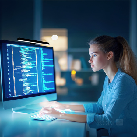 LED světlo pro monitor 5W 230lm CCT 270° dobíjecí černé LUME-IQ Kobi