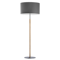 DEVA Grafitová dřevěná stojací lampa moderní E27 5218 TK Lighting