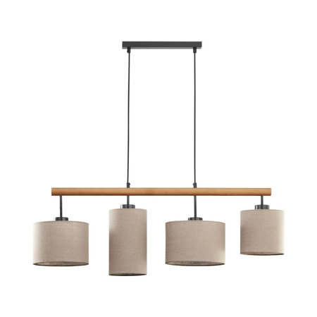 DEVA NATURE Linen Beige and Black Classic E27 Pendant Ceiling Lamp 6108 TK Lighting