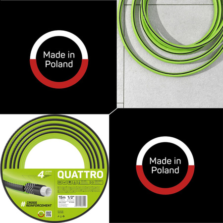 Zahradní hadice na vodu 4 vrstvy s opletem 1/2" 15m QUATTRO CELLFAST Strong