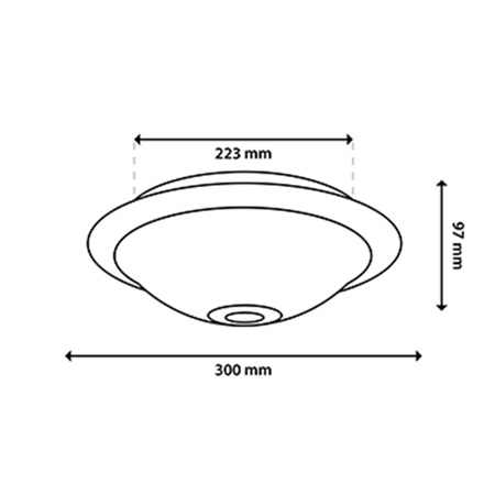 2x E27 Plafon LED Stropní svítidlo, snímač pohybu a soumraku 30cm IP44 kulatý Bílý REGIS LUMILED