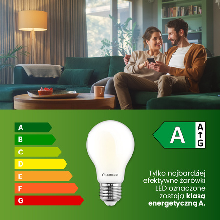 6x LED žárovka E27 A60 4W = 60W 840lm 3000K Warm 360° FILAMENT LUMILED