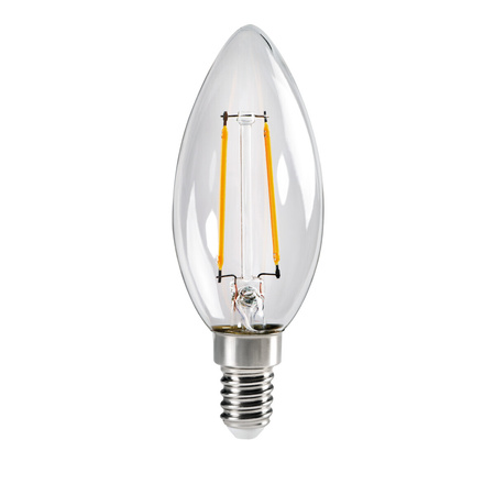 LED žárovka E14 Edison C35 2,5W = 25W 250lm 2700K Warm Clear XLED Filament Kanlux