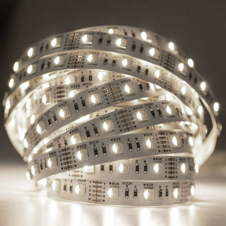 LED pásek 12V, 72W 300LED 5050 RGB + Studená bílá 12mm 5m LUMILED