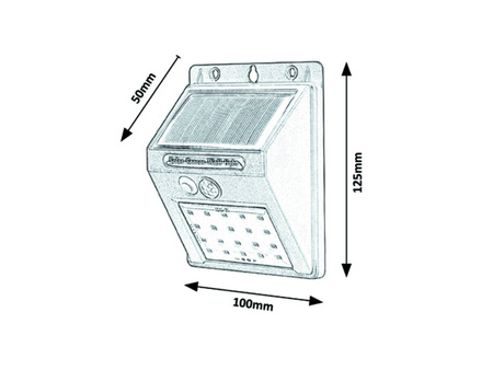 Zahradní LED solární nástěnná lampa OSTRAVA 1.3W 4000K IP44 s pohybovým senzorem černá RABALUX