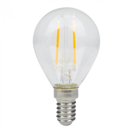 LED žárovka kapka P45 E14 2W 240lm 2700K teplá bílá FILAMENT Ecolight