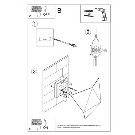 LED SOLIDO 2xG9 Nástěnné svítidlo Trojúhelníková bílá SOLLUX