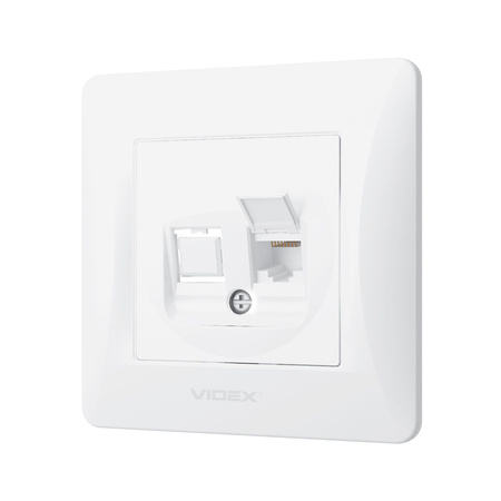 Jednoduchá počítačová zásuvka RJ45 pod omítku bílá BINERA VIDEX