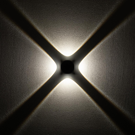 Zahradní lampa Nástěnná lampa PATRAS LED 9115 IP54 4x1W 3000K Černá Nowodvorski