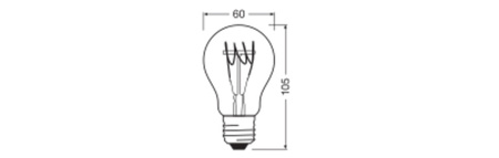 Dekorativní LED žárovka A60 E27 4,8W = 40W 470lm 2700K Warm 320° Filament Dimmable Vintage 1906 Osram