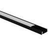 Hliníkový povrchový profil LED černý 2m se stínítkem z mléčného skla pro LED pásky + krytky Ecolight řady N
