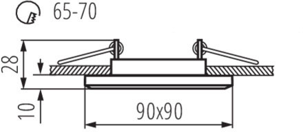 Bodové svítidlo LED GU5.3 Square Black Morta Kanlux pro zápustnou montáž