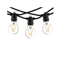 Venkovní zahradní girlanda světelný řetěz FESTOON LIGHTS 7873 10xE27 IP65 6m Černá Nowodvorski