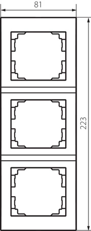 Trojitý vertikální rámeček pro povrchovou montáž zásuvky LOGI Kanlux Silver