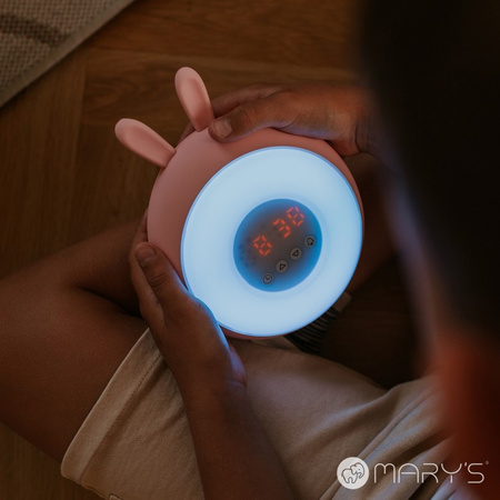 Dětské noční světlo LED elektronický budík 3,1W 3000K teplá bílá + RGB bílé MARY'S KING