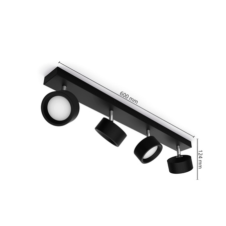 LED reflektorová stropní lampa 22W 2200lm 2700K Black Brother Philips