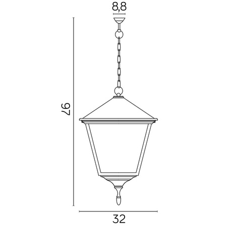 Venkovní závěsná zahradní lampa Retro Square K 1018/1/BD KW E27 Su-Ma