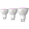 3x LED žárovka GU10 s reflektorem 4,2W = 50W 400lm 2000-6500K CCT + RGB SMART Smart Bluetooth ZigBee Bílá a barevná atmosféra Philips HUE