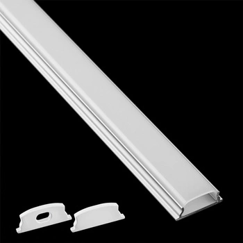 Povrchový Hliníkový Profil pro LED KM34, Stříbrný 1m + Mléčná Krytka + Záslepky LUMILED