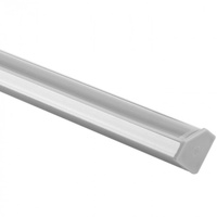LED rohový hliníkový profil, povrchově eloxovaný 2m s průhledným difuzorem pro LED pásky + koncovky Ecolight řady R