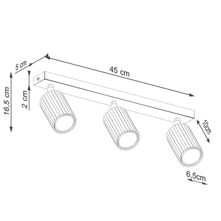 Bodové reflektorové stropní svítidlo Tuba 3x GU10 Olive Carbon Deep Space SL.1619 Sollux