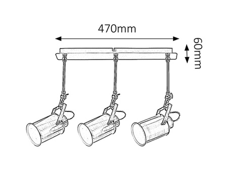 Bodové stropní svítidlo 3x E27 hnědé průmyslové Peter 5983 Rabalux