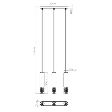 Stropní závěsné svítidlo 3x GU10 White LIRO Ocean Green SL.1693 Sollux