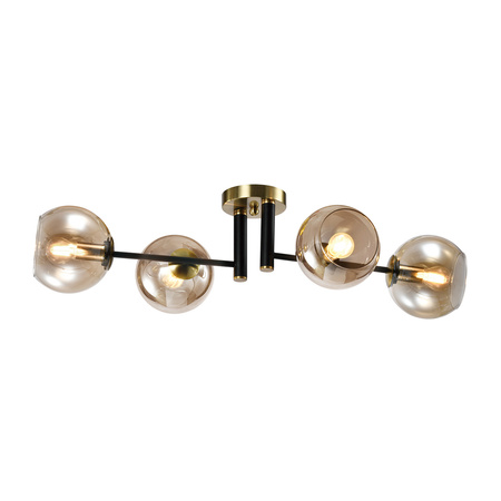 Stropní dekorativní svítidlo E14 Black Gold Elegance Kobi