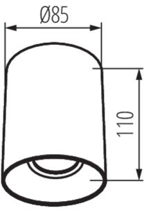 Stropní svítidlo Spot Tuba LED Halogen GU10 Round Black Gold Riti Kanlux