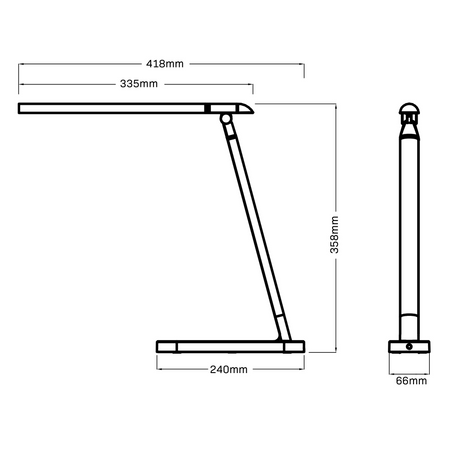 Stolní lampa LED 7W 400lm 4000lm Neutrální 120° černostříbrná Stmívatelná Madera Sanico Goldlux