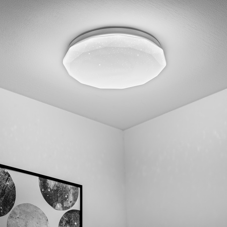 LED plafon pro povrchovou montáž 18W IP44 Round GLORY 2 Diamond 33cm LUMILED
